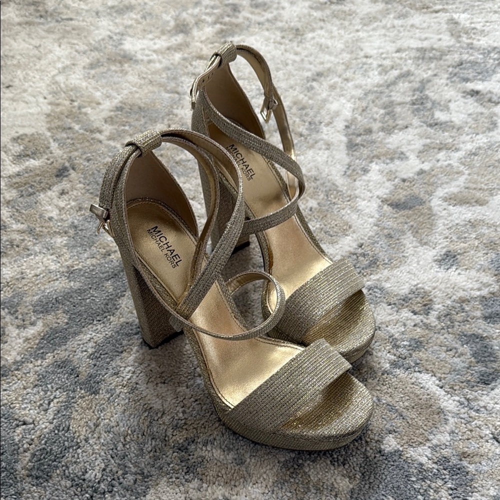 Michael Kors Metallic Gold Platform Heels